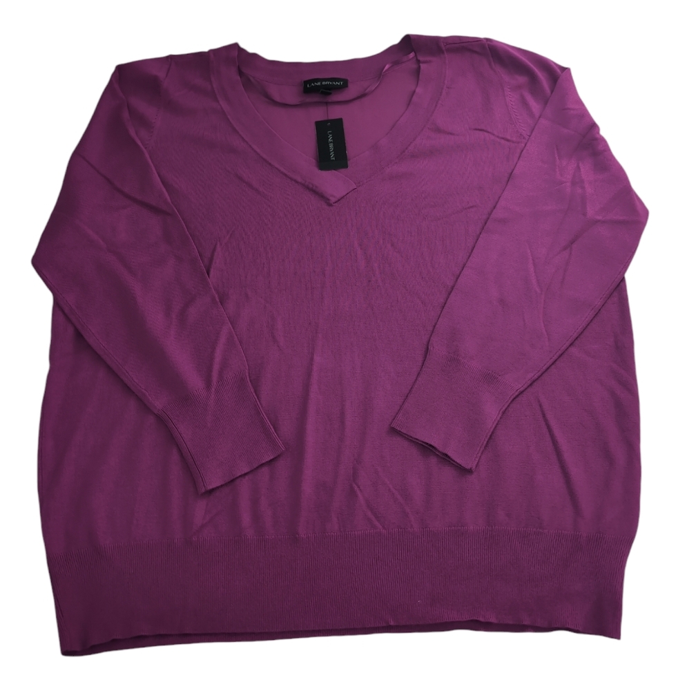 Lane Bryant V-Neck sweater pullover long sleeves NWT women's sz 22-24